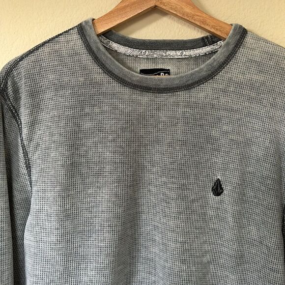 Volcom Vintage Gray Thermal Long Sleeve Shirt Y2K size large - Picture 2 of 7